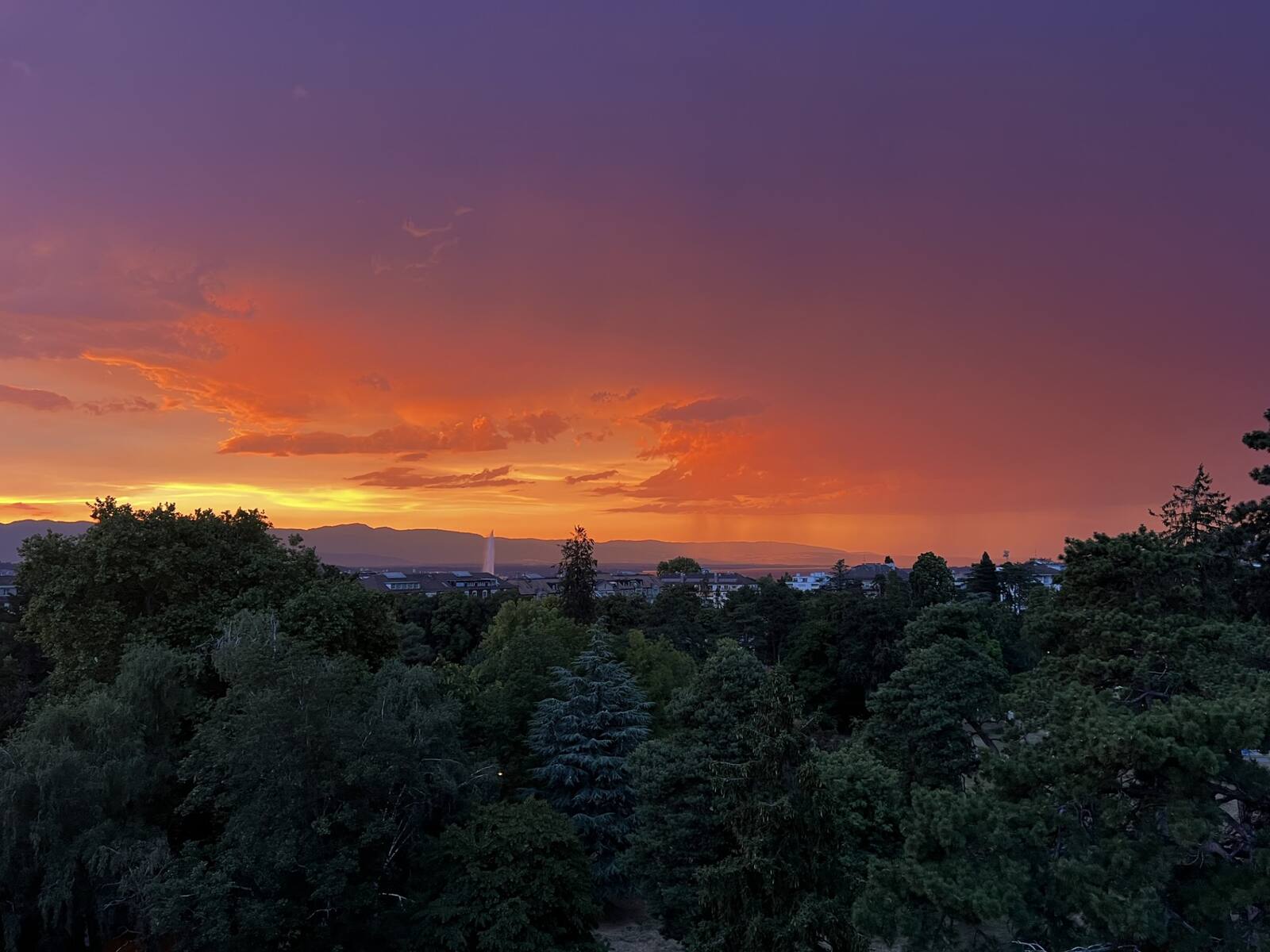 Coucher de soleil sur Genève